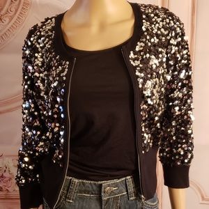 WHBM sequin cardigan NWOT size S